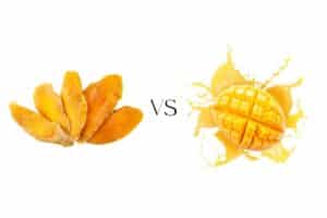 xoài tươi vs xoài sấy dẻo